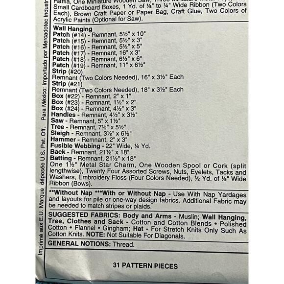 McCalls 7865 Christmas pattern santa mini quilt bag of toys - Picture 4 of 7